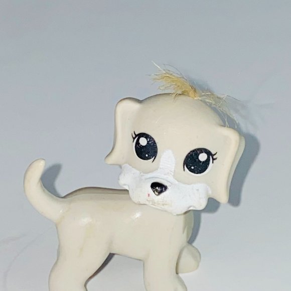 Polly Pocket Gray White Puppy Dog Pretend Play Kids Toy Figure - Picture 1 of 8